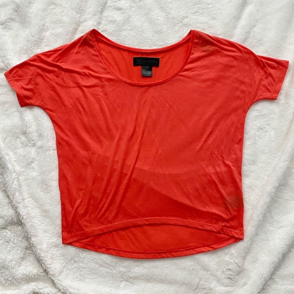 Kardashian Kollection Dolman Sleeve Top Orange Size Medium